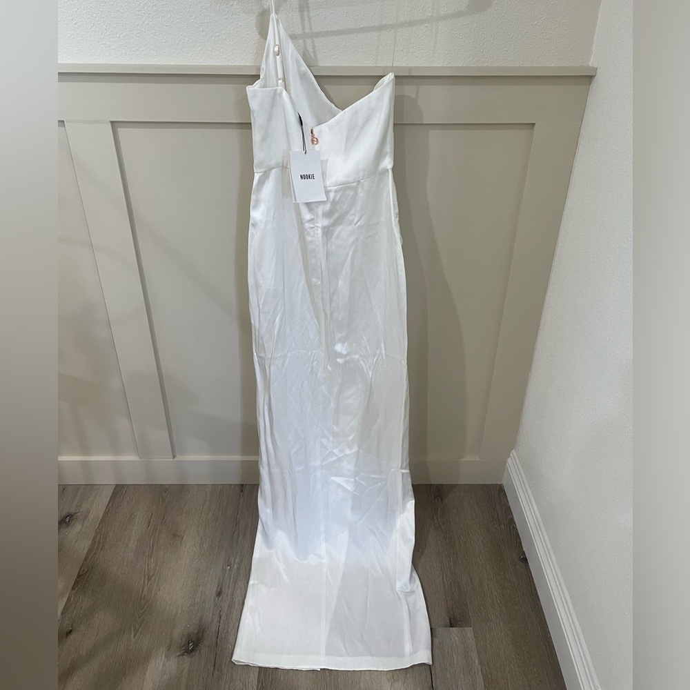 Wedding Nookie Grace White One-Shoulder Maxi Dress Bridal Bachelorette NWT - Picture 7 of 11